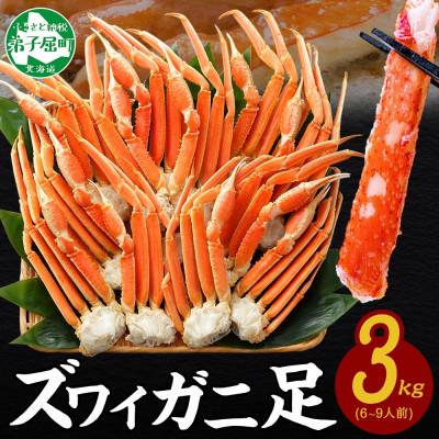 ふるさと納税 弟子屈町 ズワイガニ足 約3kg 6〜9人前 蟹ハサミ・ガイド付 ボイル済み 北海道 弟子屈町 3332