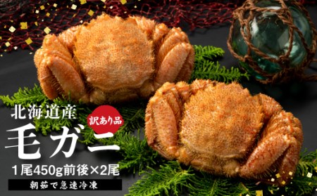 【訳あり品】【北海道産】『冷凍』毛ガニ450g前後×2杯【52000402】