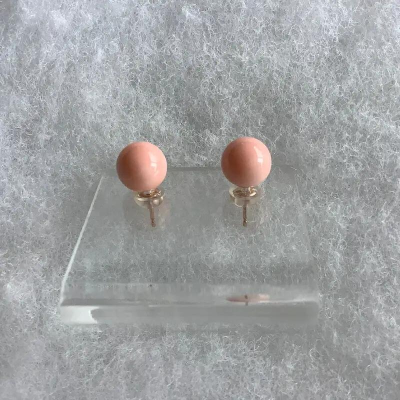 【サンゴ】ピアス ボケマガイサンゴ K18G