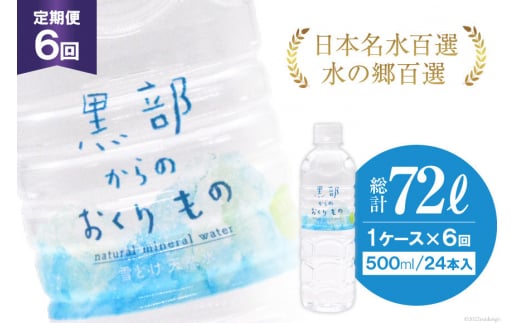 [№5313-0183]【合計144本】定期便 黒部からのおくりもの 500ml×24本×1ケース×6回 総計72L 水 飲料水 名水 ミネラルウォーター/IAC/富山県 黒部市