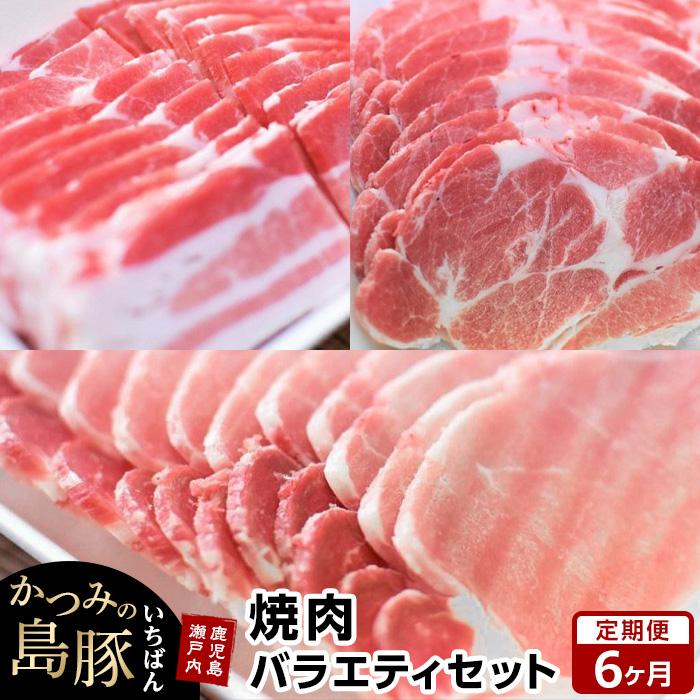 【ふるさと納税】【定期便6か月】かつみの島豚いちばん焼肉バラエティセット 750g（250g×3パック） | 瀬戸内 瀬戸内町 奄美 奄美大島 鹿児島 鹿児島県 九州 お取り寄せ 肉 豚肉 豚 焼肉 焼き肉 定期便 ご当地 取り寄せ 送料無料