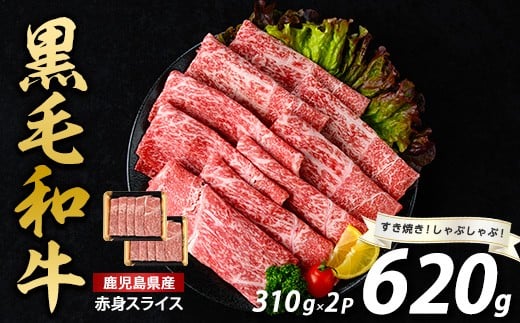 
【10営業日以内に発送】鹿児島県産黒毛和牛赤身スライス620g(310g×2P)(水迫畜産/010-1689) 肉 牛肉 牛 黒毛和牛 和牛 国産 鹿児島県産 鹿児島産 モモ ウデ ロース 肩ロース モモ肉 ウデ肉 指宿 いぶすき すき焼き しゃぶしゃぶ すきやき 小分け

