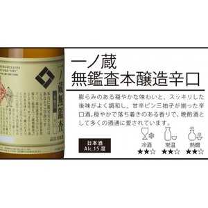 一ノ蔵　純米大吟醸笙鼓　+ 無鑑査本醸造辛口　各1,800ml×1本【1512547】