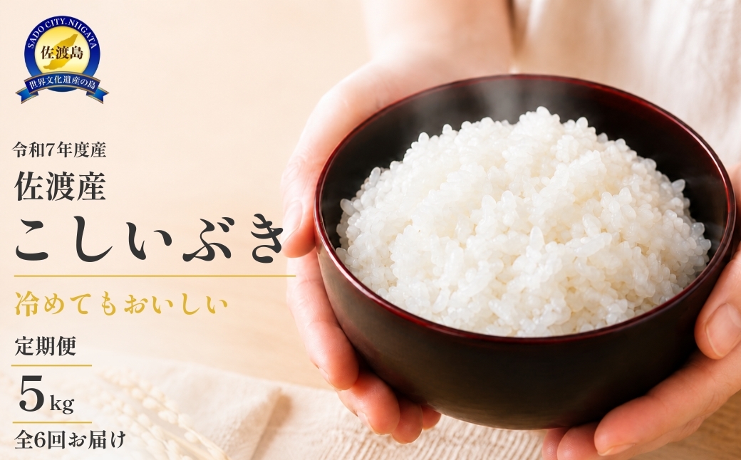 
                  【6か月定期便 こしいぶき】令和7年産 佐渡産こしいぶき 合計30kg（5kg×全6回）川上農産 | 新潟県産こしいぶき 新潟産こしいぶき 新潟こしいぶき 佐渡島産こしいぶき 佐渡産こしいぶき お米 米 こしいぶき コシイブキ 白米 精米 ブランド米 おこめ コメ 5キロ 定期便 にいがた さど 新潟県 佐渡市
                