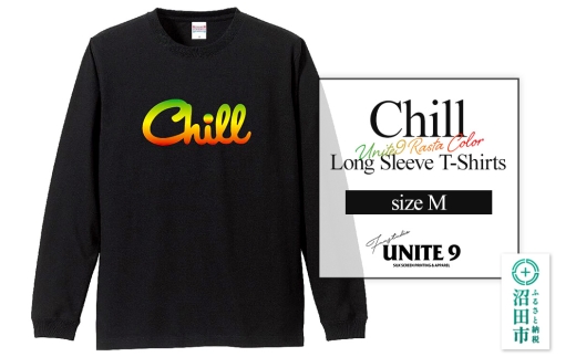 Chill Long Sleeve T-Shirts UNITE9 RASTA COLOR ／ sizeM FUN工房UNITE9 [赤 黄 緑 黒 ラスタカラー レゲエ プリントT 長袖 ロンT シルクスクリーン シルク印刷 シルクプリント]