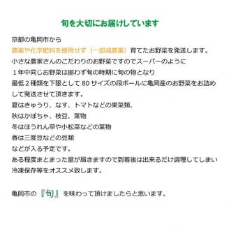 亀岡産 九条ねぎ ＆ 野菜詰め合わせ【定期便】合計6回お届け　有機野菜・京野菜の『京都やおよし』オーガニック 有機JAS 栽培期間農薬不使用 減農薬 ※着日指定不可 ※北海道・沖縄・離島への配送不可