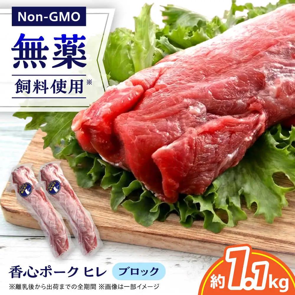 『香心ポーク』ヒレ ブロック 2本（約1.1kg）豚肉 ヒレ 冷凍 熊本県産 [AYCK015]