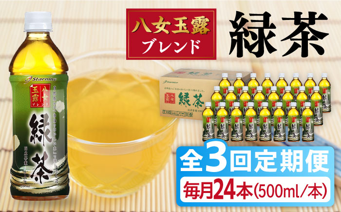 
【全3回定期便】八女 玉露入り 緑茶 500ml × 24本 糸島市 / スターナイン お茶 ペットボトル [ARM015]
