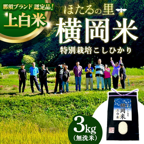 【ふるさと納税】特別栽培のこしひかり【横岡米】那須ブランド認定品 上白米 3kg 〔P-405〕 | 特別栽培米 白米 精米 減農薬 健康 安心 ※離島への配送不可