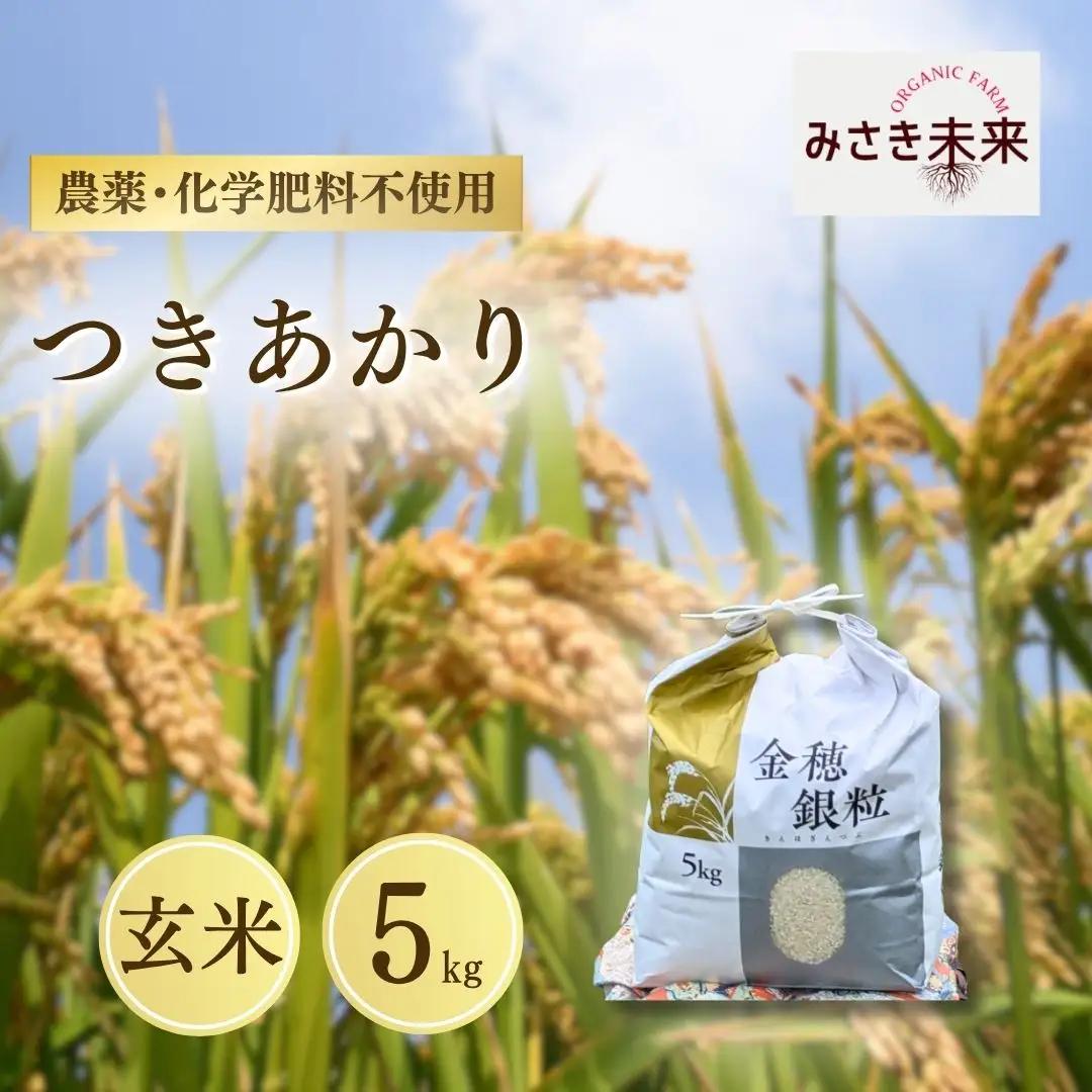 【先行予約】つきあかり 玄米 5kg 令和8年産 | 無農薬 農薬不使用 化学肥料不使用 精米 お米 米 こめ コメ 福島産 福島県産 南相馬市 みさき未来 つきあかり