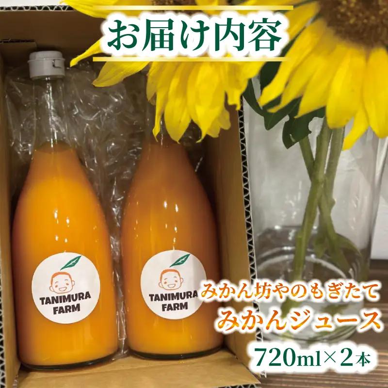 みかん 坊や の もぎたて みかん ジュース 谷村農園 720ml × 2本 セット ストレートジュース 温州みかん みかんジュース 蜜柑 mikan フルーツジュース 果汁 100% 飲料 柑橘 ギ