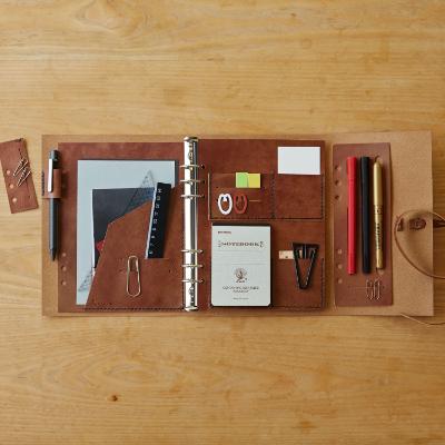 ふるさと納税 高槻市 【KAKURA】紐巻きA5システム手帳 5点セット アンティークブラウン |  | 02