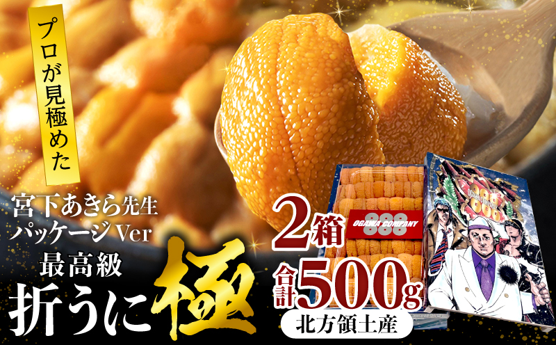 ≪プロ厳選≫最高級折うに(極)宮下あきら先生パッケージVer計500g うに ウニ 雲丹 折うに 海鮮 海産物 北海道 浜中町 ふるさと納税 人気_H0014-106