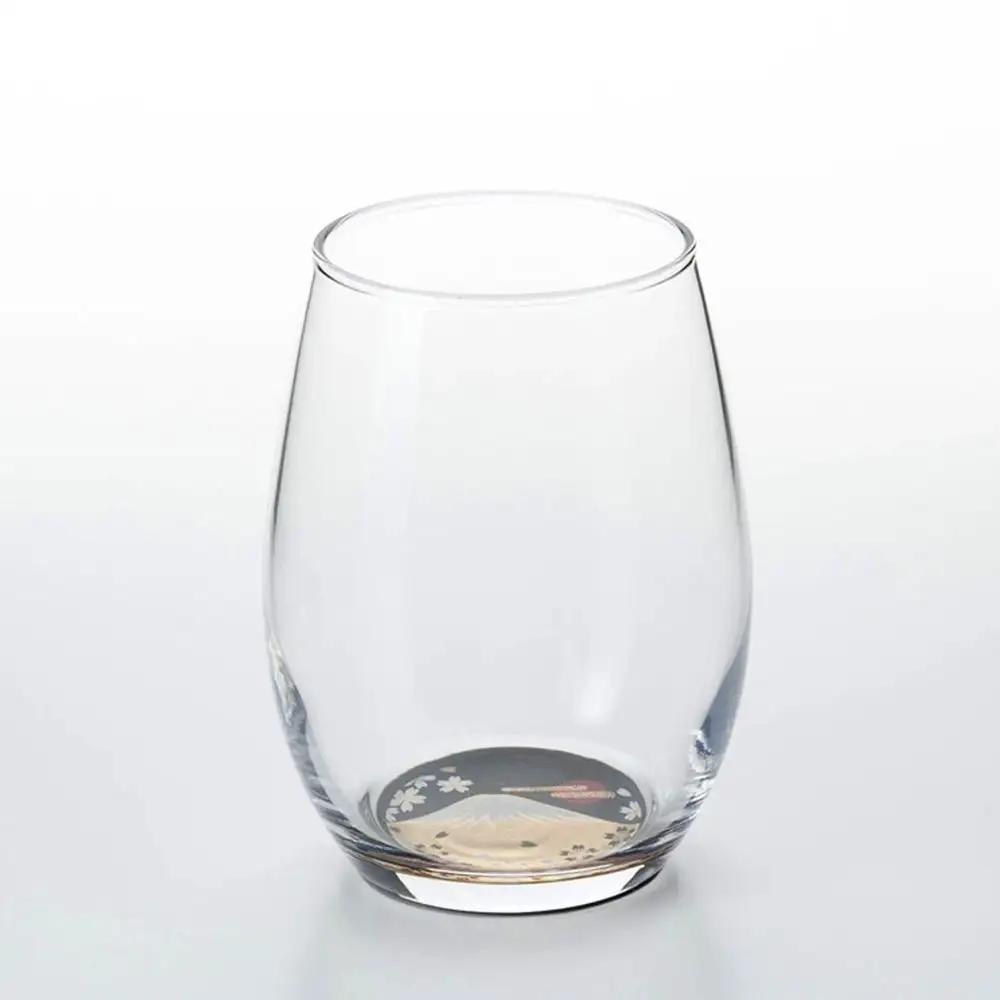 ぬりもん de Verre だるまグラス 蒔絵 富士山 黒