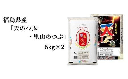 No.3054 【令和7年産】福島県産米「天のつぶ・里山のつぶ」食べ比べセット　精米 5kg 2袋