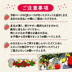 上杉農園のいちご狩り 2026年1月～発送 大人1人利用券 イチゴ いちご いちご いちご いちご いちご