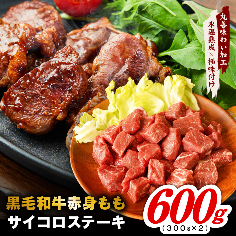 【氷温熟成×極味付け】黒毛和牛赤身もも  サイコロステーキ 600g【小分け 300g×2P 味付け 焼くだけ 簡単調理 牛肉】 mrz0431