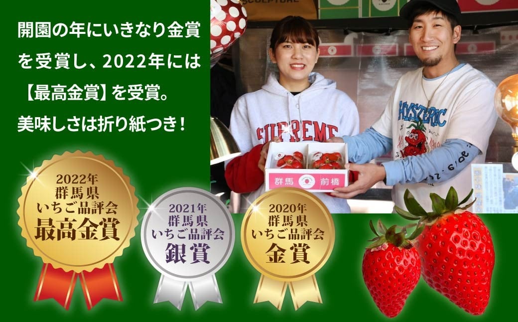 いちご やよいひめ (贈答用) 約800g 群馬県いちご品評会最高金賞受賞