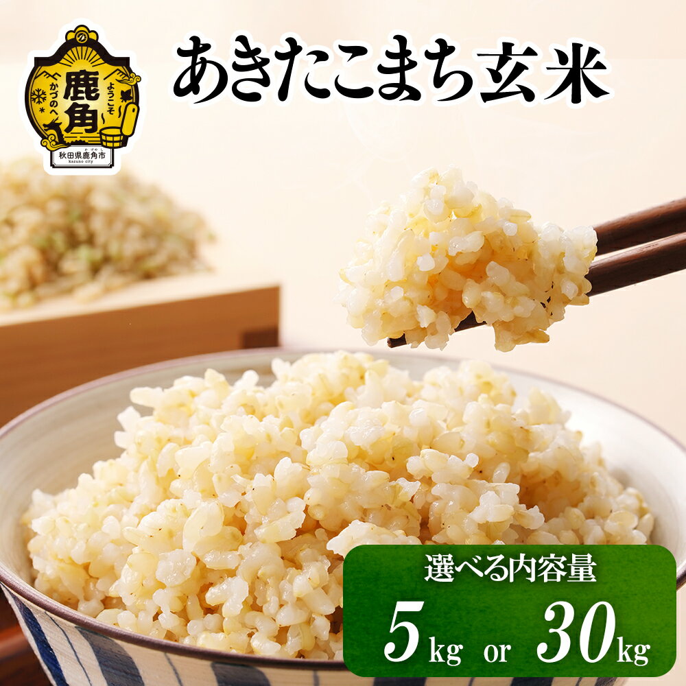 【ふるさと納税】 玄米 あきたこまち 令和7年産 5kg 30kg 米 単一原料米 単品 健康 栄養 低温乾燥 選べる 内容量 お米 県産米 秋田県産 国産米 秋田県 あきた 鹿角市 鹿角 送料無料 【こだて農園】