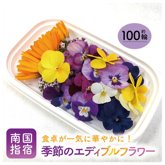 【ふるさと納税】季節のエディブルフラワー(約100輪) 花 食べられる花 食用花 エディブル フラワー 彩り 旬 飾り トッピング【MICHI-FARM】