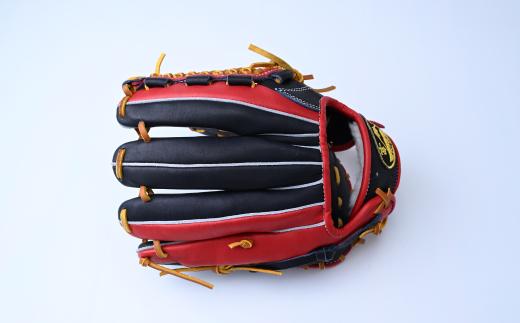【紺×赤】一富士 軟式グラブ 内野手オールラウンド用 カラーグラブ | 野球 内野手 グラブ オールラウンド 軟式 スポーツ 職人 一富士 野球グローブ 池北工房 埼玉県 上尾市