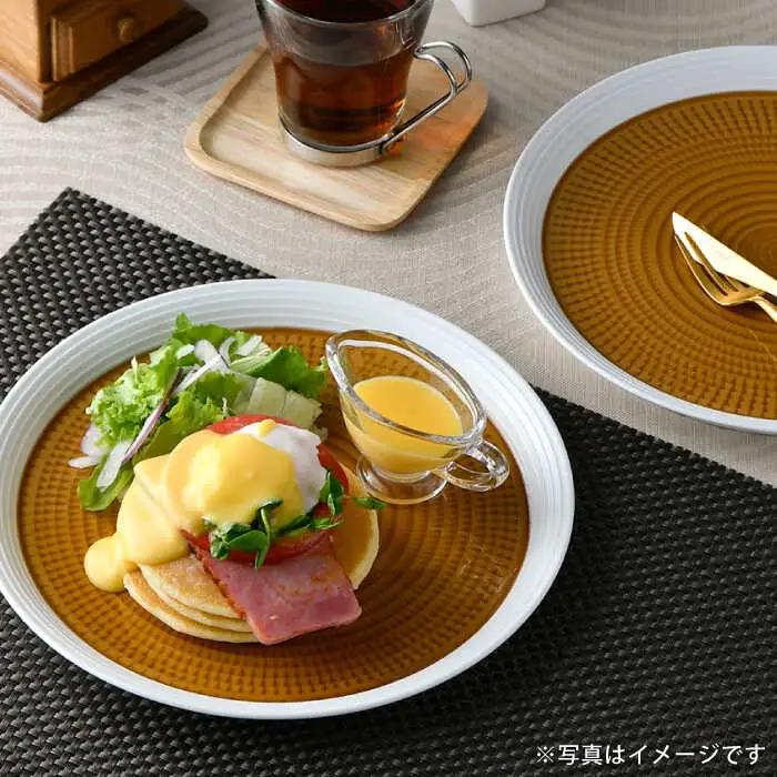 【波佐見焼】キャラメルスプレッド 24cm 丸皿 プレート 2枚セット 食器 皿 【一真窯】 [BB56]  波佐見焼
