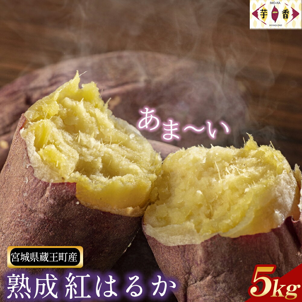 【ふるさと納税】熟成紅はるか　-芋香IMO-KA-　1箱（5kg／2L〜3L／蔵王町産） 芋　いも さつまいも サツマイモ 甘い スイーツ デザート スイートポテト 熟成　【04301-0712】