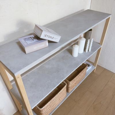 ふるさと納税 入間市 【完成品お届け】コンクリート調　シェルフ　3段　ラック　na292 |  | 02