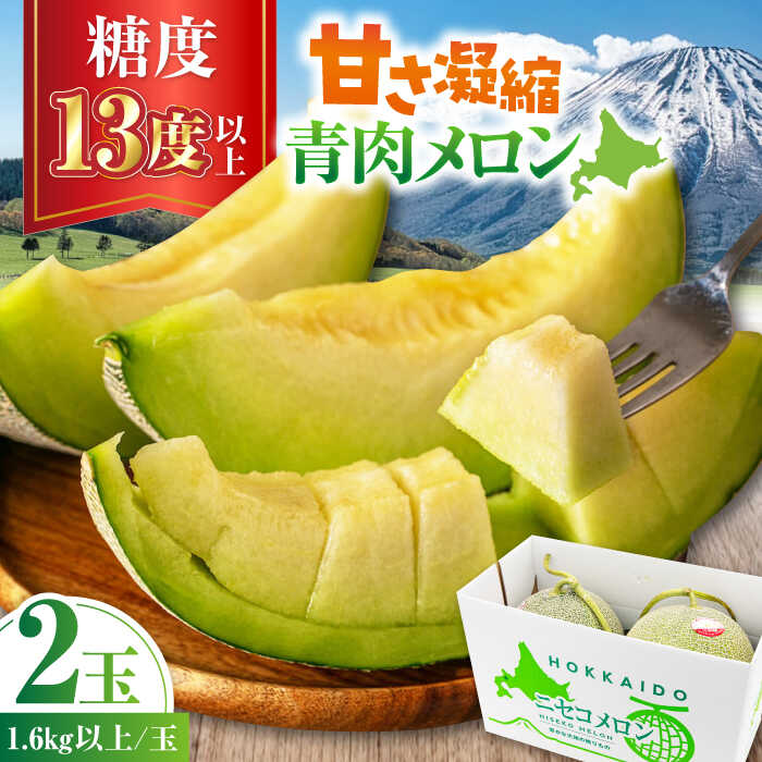 【ふるさと納税】【2026年7月下旬以降順次発送】 北海道産 青肉メロン 2玉 《喜茂別町》【ニセコビュープラザ直売会協同組合】 メロン 青肉メロン 化粧箱入り 贈答用 フルーツ 果物 青肉 先行予約 常温 常温配送 [AJAH022] 13000 13000円
