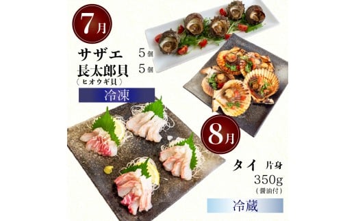 12ヶ月 定期便 刺身 鮮魚 12回 定期便 新鮮 国産 （ 伊勢海老 ブリ かつお たたき キハダ マグロ タイ シマアジ ヒラメ 貝 セット） イセエビ 鯵 長太郎 サザエ  鰹 鯛 鮪 セット 