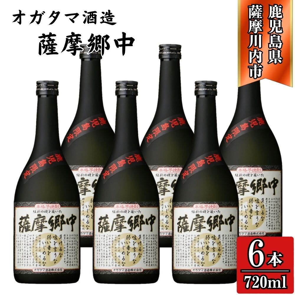 【ふるさと納税】薩摩郷中 芋焼酎 25度 720ml×6本～12本 オガタマ酒造 DSR-118 HSR-114 鹿児島県 薩摩川内市 送料無料
