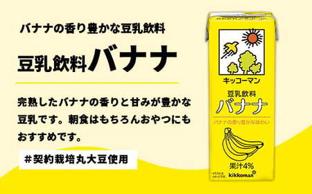 豆乳 豆乳飲料 バナナ 200ml×54本 【定期便6回】 キッコーマン 【価格改定】