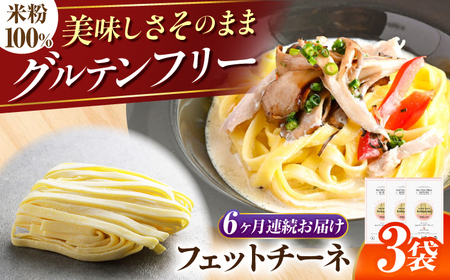 【6回定期便】 【グルテンフリー】 モチモチ平打ち麺！ 米粉フェットチーネ グルテンフリー 米粉 パスタ 岐阜市 / 小林生麺[ANGM027]