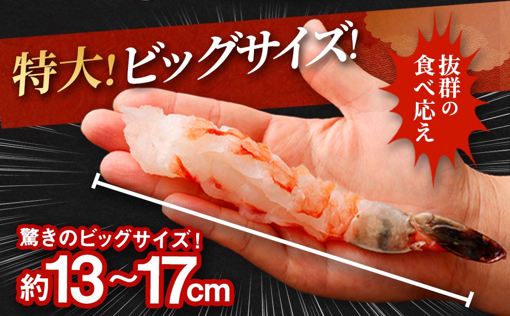 特大 ブラックタイガー 殻なし ビッグサイズ （30匹）