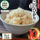 【ふるさと納税】 米 こしひかり ( 玄米 ) 10kg × 6回 【 6か月 定期便 】( 令和5年産 ) 沖縄県への配送不可 米澤商店 長野県 飯綱町 【 コシヒカリ 玄米 お米 信州 】発送時期：2023年11月上旬～ [お届け6回 (***)]