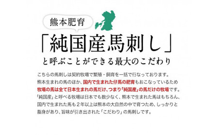 馬刺し 上赤身 ブロック 国産 熊本肥育 冷凍 生食用 たれ付き(10ml×3袋) 100g×3セット 肉 期間限定 絶品 牛肉よりヘルシー 馬肉 予約 平成27年28年 農林水産大臣賞受賞 熊本県山