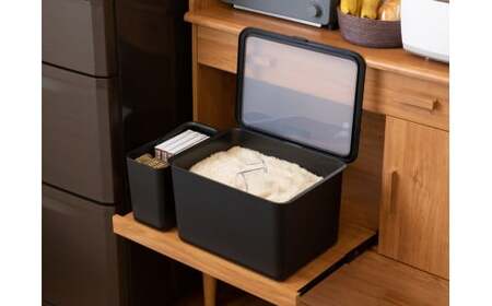 フタ付きストックケース 米びつ　LBK-51 グレー (3色からお好きなカラーが選べる) 葛城市 ライクイット like-it【like105-2】