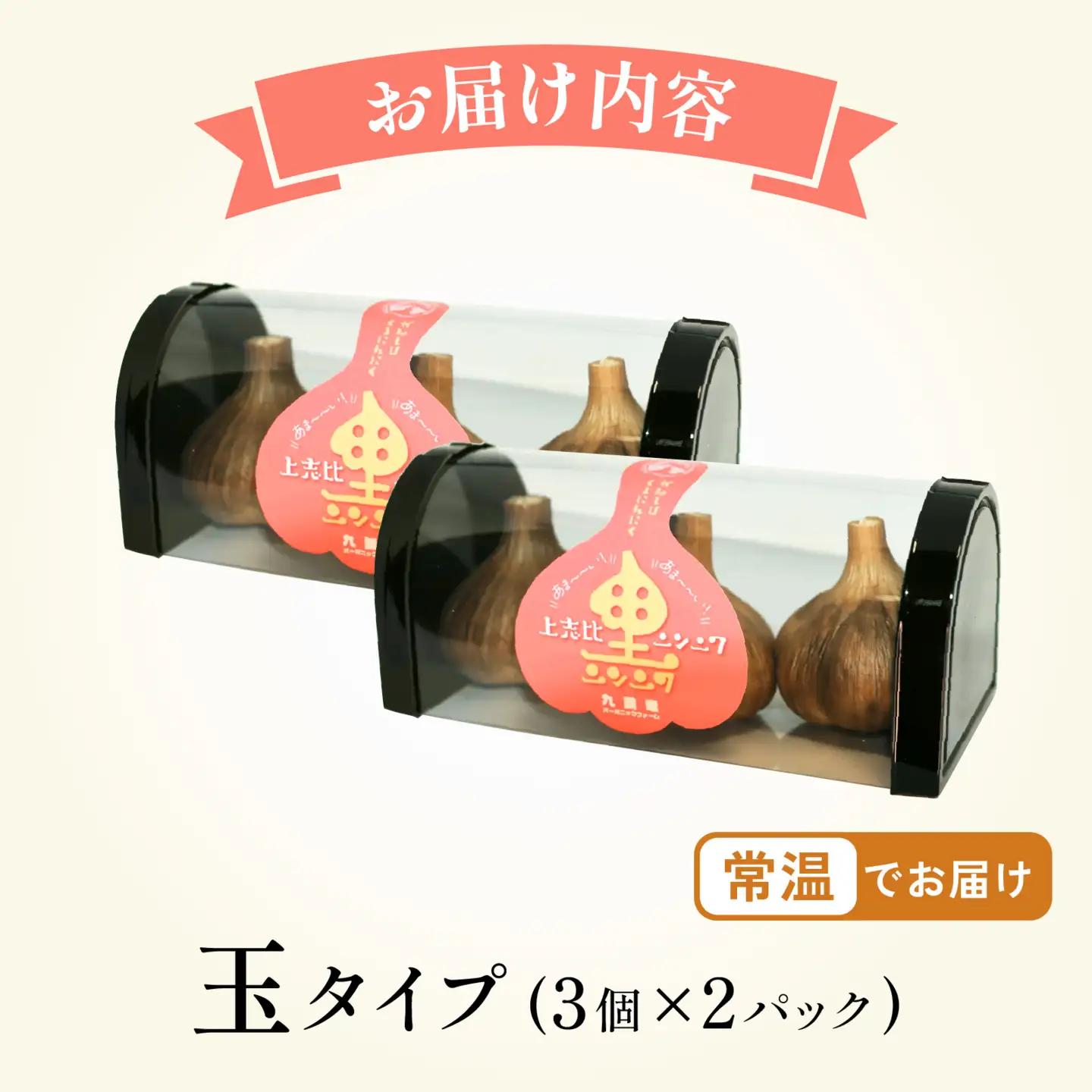 永平寺町産 黒にんにく 6個（3個入り×2パック）ニンニク ホワイト 国産