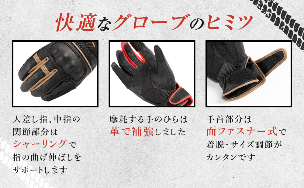 【デグナー】レディース レザーグローブ ブラック XS｜京都 バイクギア 人気ブランド グローブ [FRTG-83] [ レザーグローブ 本革 やぎ革 丈夫 機能性 防寒 プロテクター 安全性 おしゃ