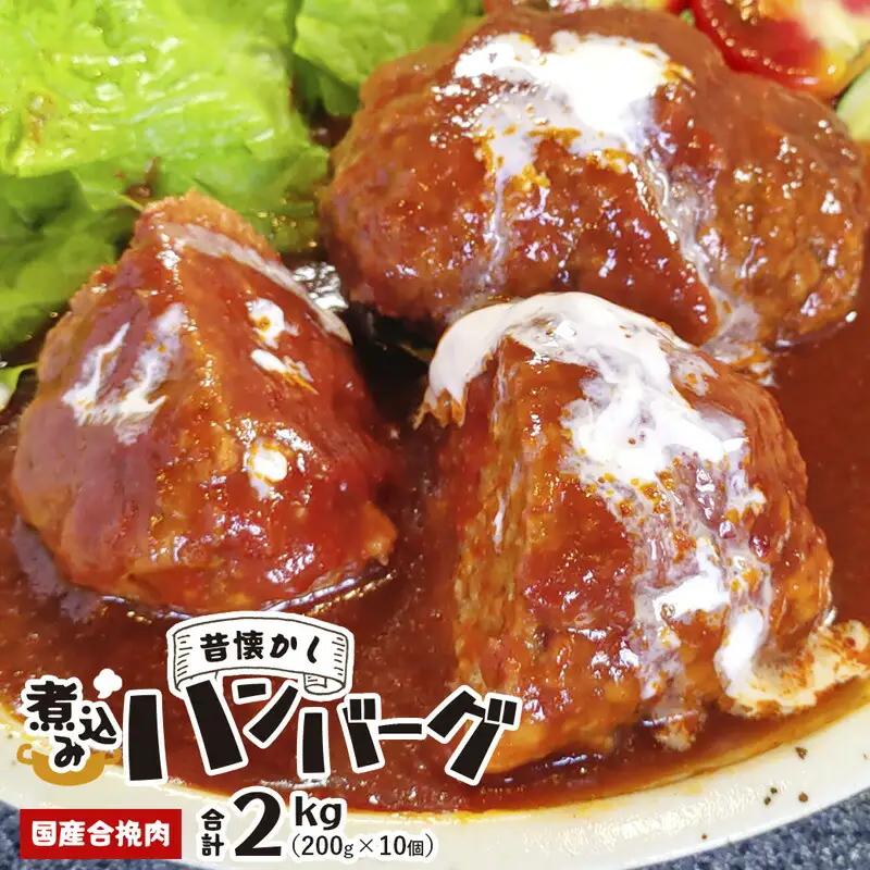国産煮込みハンバーグ 2kg（200g×10個） / ハンバーグ 牛肉 豚肉 綾部市 / 有限会社　タンバミート［BSDX017］