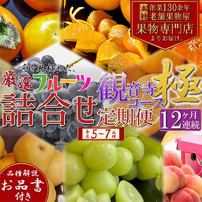 ふるさと納税 観音寺市 【毎月定期便】専門店厳選!旬を見極めた、厳選フルーツ詰合せ【観音寺コース-極-】全12回