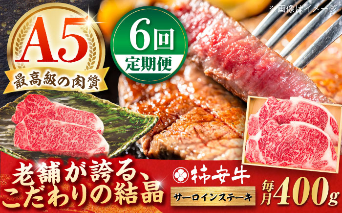 
                  【6回定期便】最高級A5等級 三重県産 黒毛和牛 柿安牛 サーロインステーキ 400g / 国産牛 ブランド牛 牛肉 冷蔵 / 亀山市 / 柿安本店 [AMBW022]
                