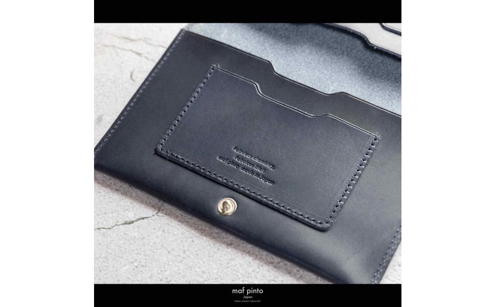 maf pinto (マフ ピント) 通帳ケース 通帳入れ カード収納 ネイビー レザー 本革 日本製