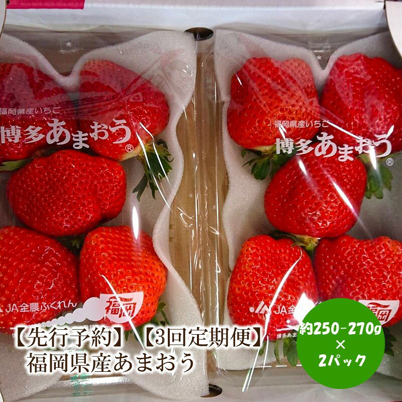 【ふるさと納税】【2027年先行予約】【3回定期便】福岡県産あまおう約250-270g x 2パックx3回【044-0086】