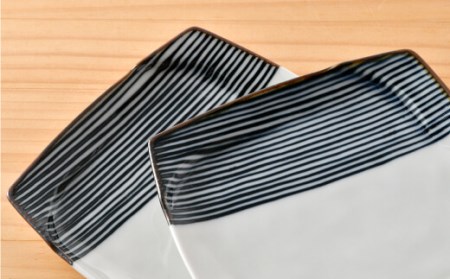 【波佐見焼】ハーフラインシリーズ 正角皿 5枚セット ケーキ皿 取り皿 食器 食器 皿 【まるしん】 [WD26]  波佐見焼