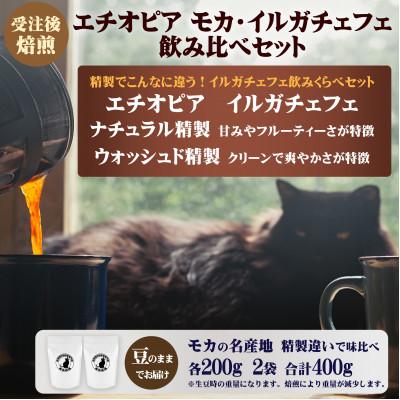 ふるさと納税 藤沢市 エチオピア モカイルガチェフェG1 ナチュラル ウォッシュド飲み比べセット(豆)