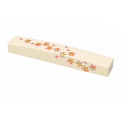 ふるさと納税 海南市 紀州漆器 漆芸 蒔絵 文鎮 長型 白 桜