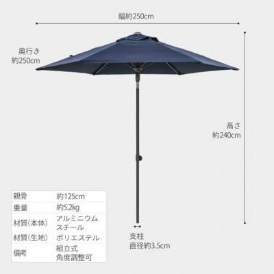 ふるさと納税 海南市 EGプッシュパラソル 2.5m ネイビー　33067600 |  | 01