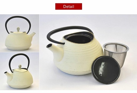 ティーポット 刷毛目 0.6L プレミアムアイボリー 南部鉄器 急須 茶道具 伝統工芸品 工芸品 壱鋳堂 日本製 鉄器 鉄分 雑貨 日用品 装飾品 置物 おしゃれ 和モダン ギフト 贈り物 プレゼント