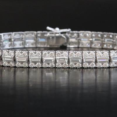 ふるさと納税 山梨市 プラチナバケットダイヤモンドブレスレット【D 9.55ct・長さ18cm】 |  | 01